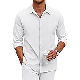 COOFANDY Men's Oxford Shirt Long Sleeve Casual Button Down Shirts Regular Fit Dress Shirts