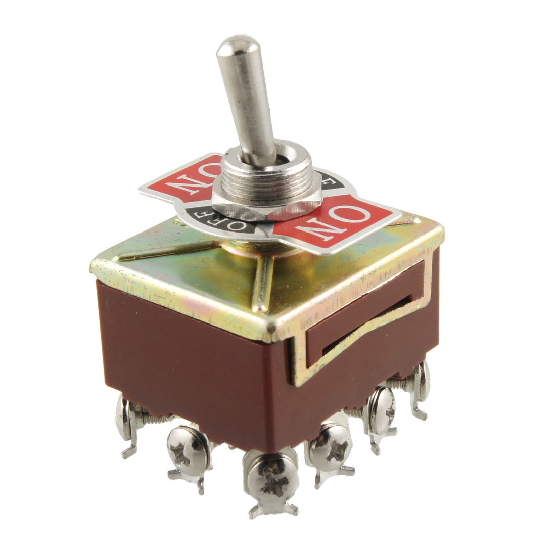 sourcingmap AC 15A/250V 10A/380V Screw Terminals On/Off/On 4PDT Latching Toggle Switch