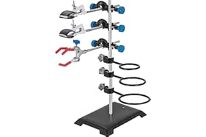 VEVOR Laboratory Grade Metalware Set - Support Stand Premium Iron Material Laboratory Stand Support Lab Clamp Flask Clamp Con