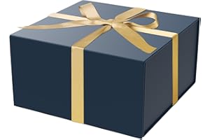 HAVREPAC 8x8x4 Inch Gift Box with Magnetic Closure Lid, Gift Boxes with Lids For Presents,Bridesmaid Gifts Box,Birthday Gift box,Luxury for Gift Packaging, Magnetic Gift Box for Wrapping Gifts(Gentleman Blue)