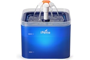 iPettie Neverland Cat Water Fountain with LED Light, 67oz/2.0L, Ultra Quiet Drinking Waterer, Automatic Filtered Water Dispenser, Water Purifier for Pets, Blue