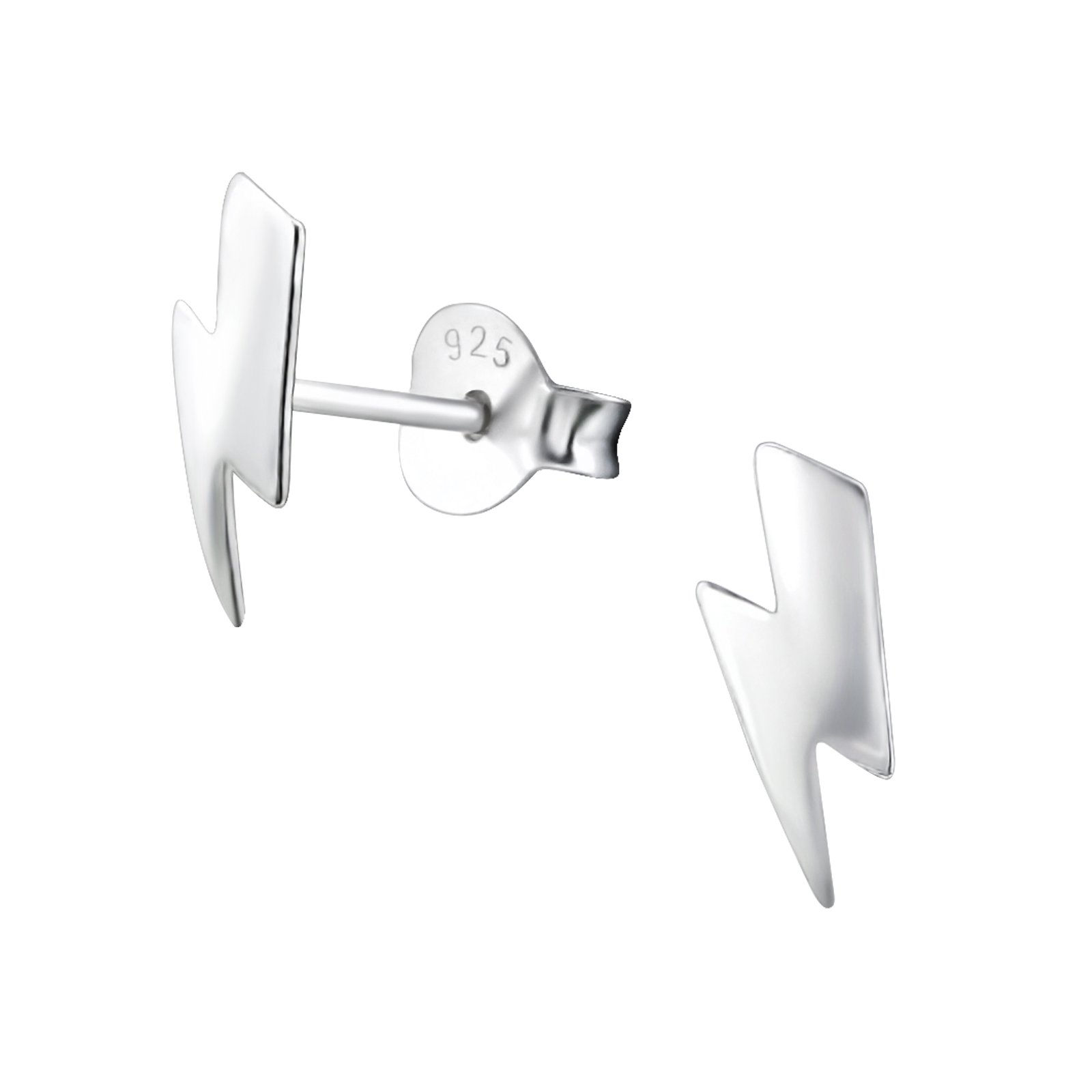 Sterling Silver Mini Lightning Bolt Stud Earrings