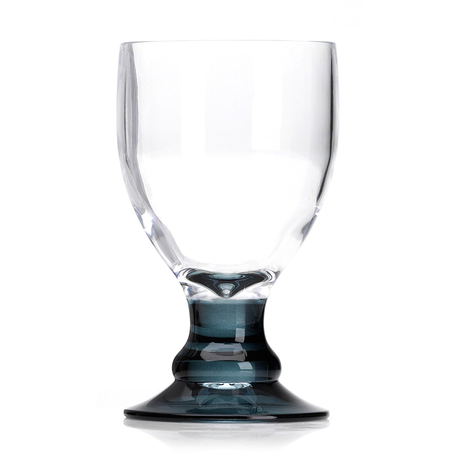 Flamefield Bella Acrylic Goblets with Black Stem 14oz / 410ml - Set of 4 - Plastic Wine Glasses