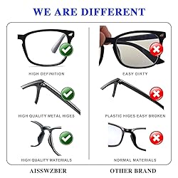 aisswzber Unisex Stylish Square Non-Prescription