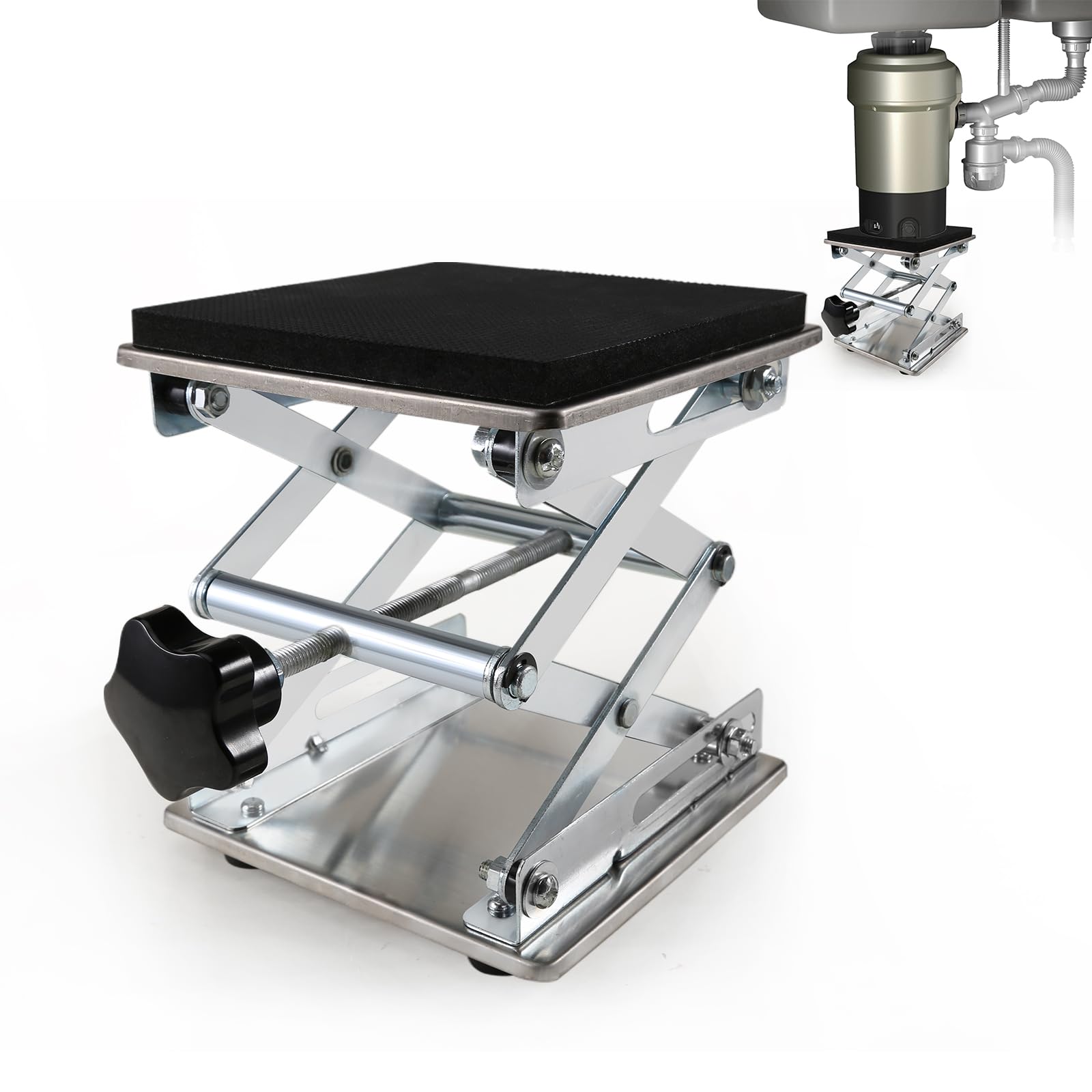 Photo 1 of QruiLanTu Garbage Disposer Bracket Adjustable Shock Absorber Support Kitchen Sink Garbage Disposal Parts Stainless Steel Jack Installation Kit(W?6" H?3.2-11")