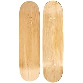 Moose Blank Skateboard Deck - Premium 7-Ply Maple Construction - Natural Wood - Choose from 10 Sizes - Includes 1 Board