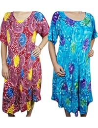 Womens Tank Dress Colorful Beach Cover Up Summer Resort Wear Caftan Dresses Lots Of 2