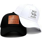 Qoyupuza 2 PCS Best Husband and Wife Hats for Men Women, Funny Adjustable Cotton Couple Baseball Cap