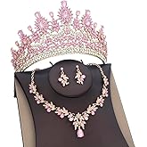 kanivele Crowns and Tiaras Jewelry Set for Women.Wedding Crown and Necklace Earrings Birthday Party Pageant Bridal Jewelry Sets Costume Tiara Accessories