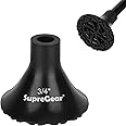 supregear Cane Tip Replacement, 3/4 Inch Extreme Grip Non-Slip Heavy Duty Rubber Cane Tips All Terrain Cane Foot Pad for Walking Cane Folding Cane Offset Quad Pod/Tripod Cane Accessory, Black