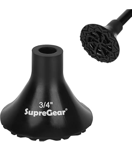 Carex Black Cane Tips 3/4 Inch – 2 Pack Replacement Ferrules