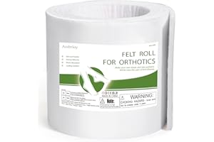Aoibrloy White Adhesive Felt Roll, Orthopedic Felt for Wound Cushioning, Cuttable Felt Padding for Feet Splints and Bracing 1/4" x 6" x 2.5yd