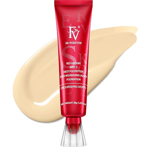 FV WATERPROOF DEWY LIQUID FOUNDATION HYDRATING FINISH LONG LASTING LIGHTWEIGHT MEDIUM COVERAGE FACE MAKEUP FOR NORMAL & DRY SKIN, CRUELTY FREE, NOURISHING IVORY, 30ML