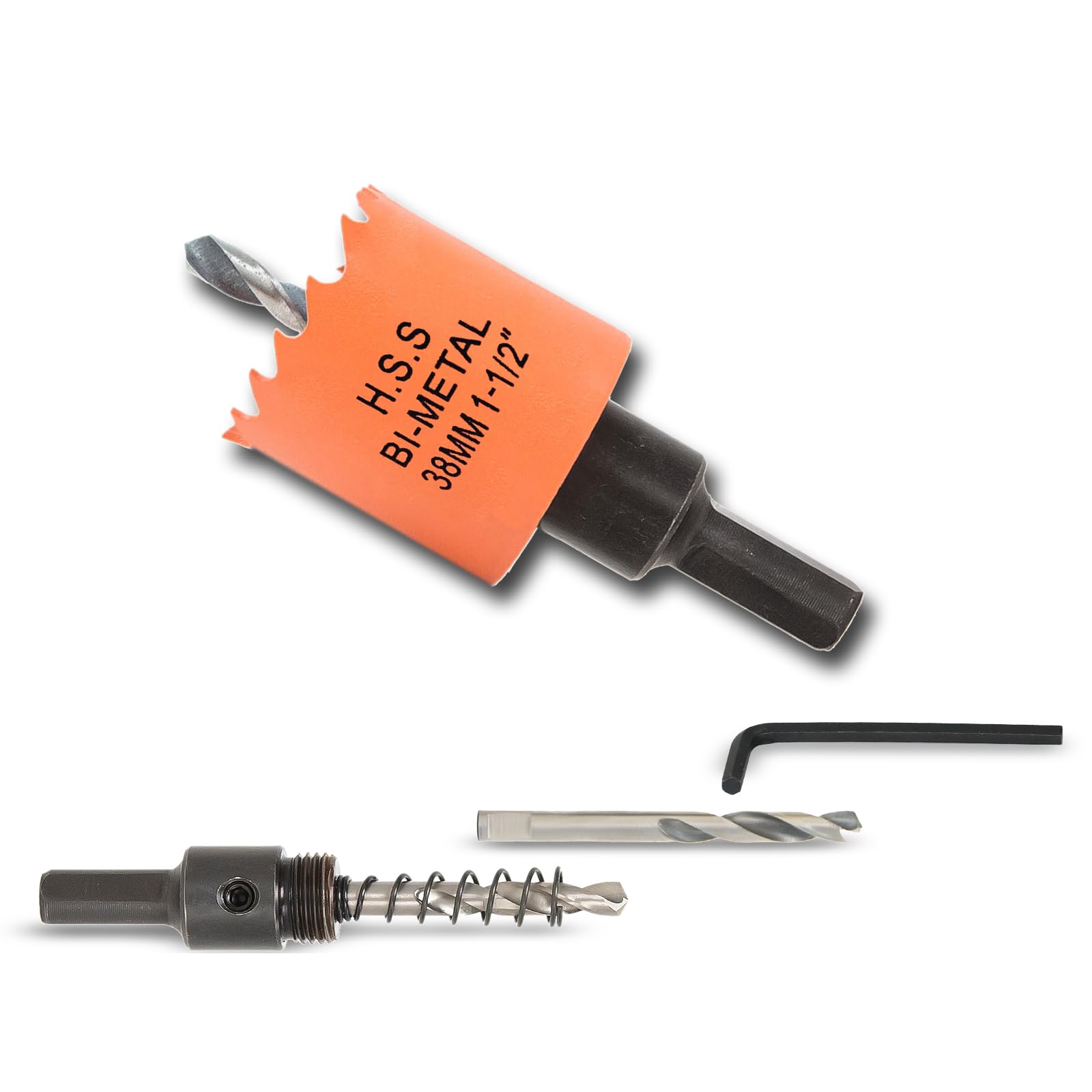 Photo 1 of VIKITON 1-1/2 inch Hole Saw with Arbor for Metal Wood Plastic, 1.5 in Bimetal Hole Cutter for Different Project with Smooth and Flat Drilling Edge, Fast Chip Removal
