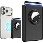 joremx for MagSafe Wallet with Airtag Holder, Holds up to 3 Cards Stronger Magnetic RFID Phone Wallet Stick on for iPhone Series, PC Hard Shell Wallet for Men and Women (Black)