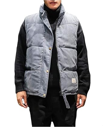 Amazon Piite トップス メンズ ベスト 中綿ベスト カジュアル 立つ襟