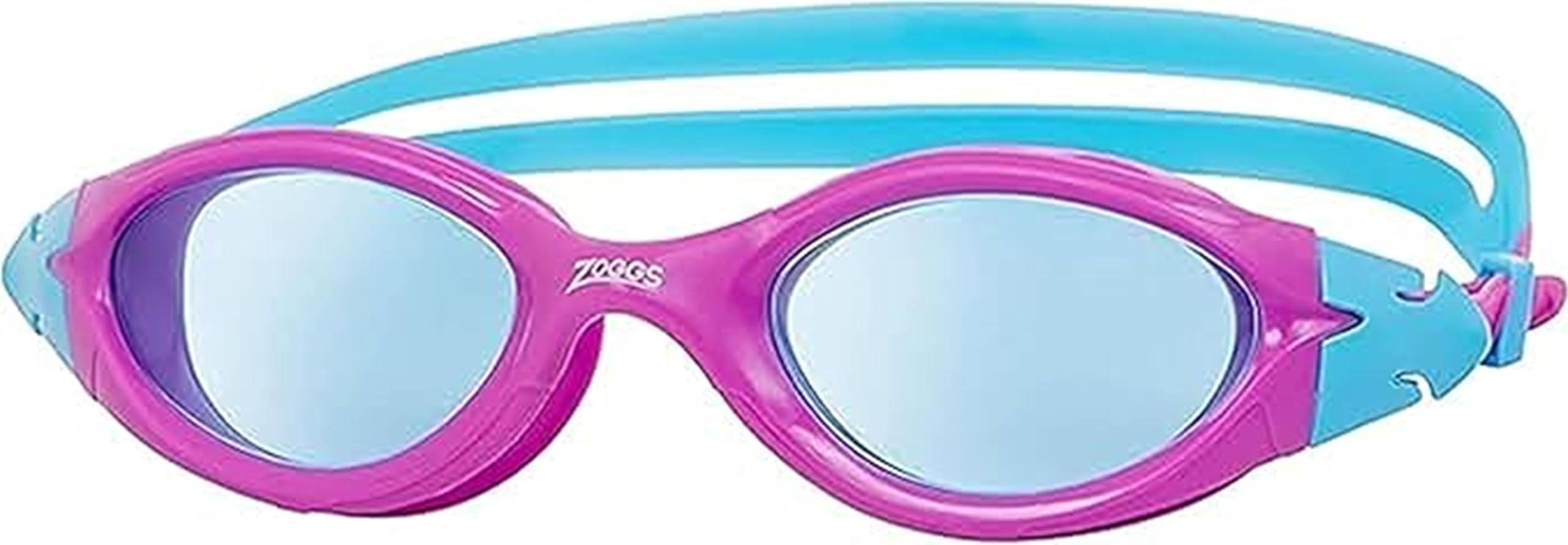 Zoggs Panorama Kids Swimming Goggles (Blue Lens, Pink/Blue, 6-14 Years) with Tinted UV Protection & Soft, Anti-Leak Seal, Wide Vision with Anti-Fog, Junior Boys & Girls Swim Goggles Kids