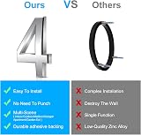 Vicloon 3D Door Numbers 3 Inches Self Adhesive Waterproof Silver (4) view 4
