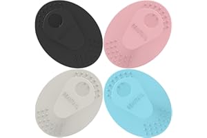 Face Scrubber 4 Pack, BEAUTAIL Silicone Manual Facial Cleansing Brush for Men Women, Gentle Face Scrubber Exfoliator, Skin Care Exfoliating Face Brush, Black+Starlight+Pink+Blue