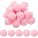 PATIKIL 2inch Pom Poms for Crafts, 20pcs Large Pompoms for Crafts Puff Balls Bulk High Elasticity Fuzzy Balls for Hats Christmas Art DIY, Pink