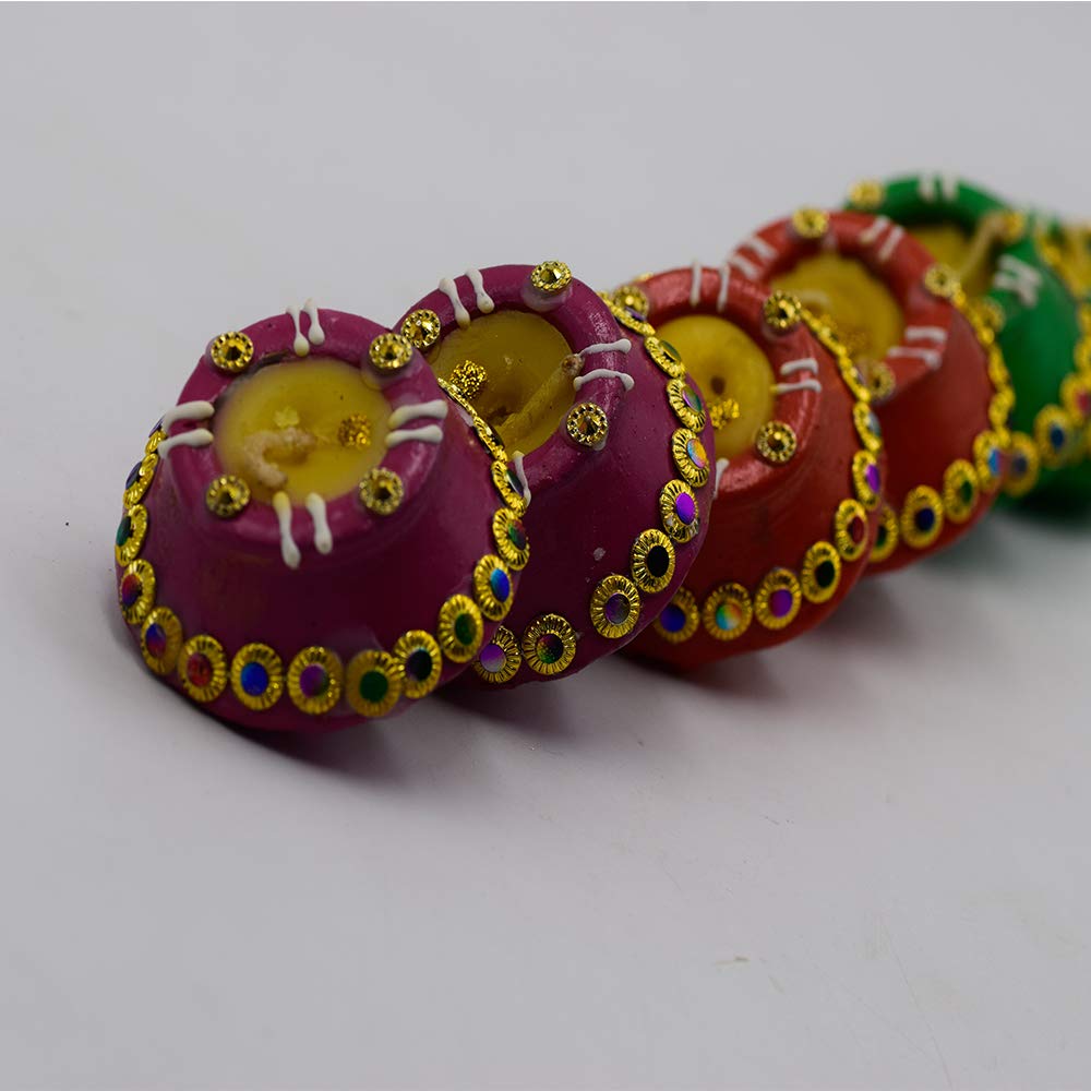 Buy Mithila Set Of 12 Matki Diyas Diwali Candles Set Tealight