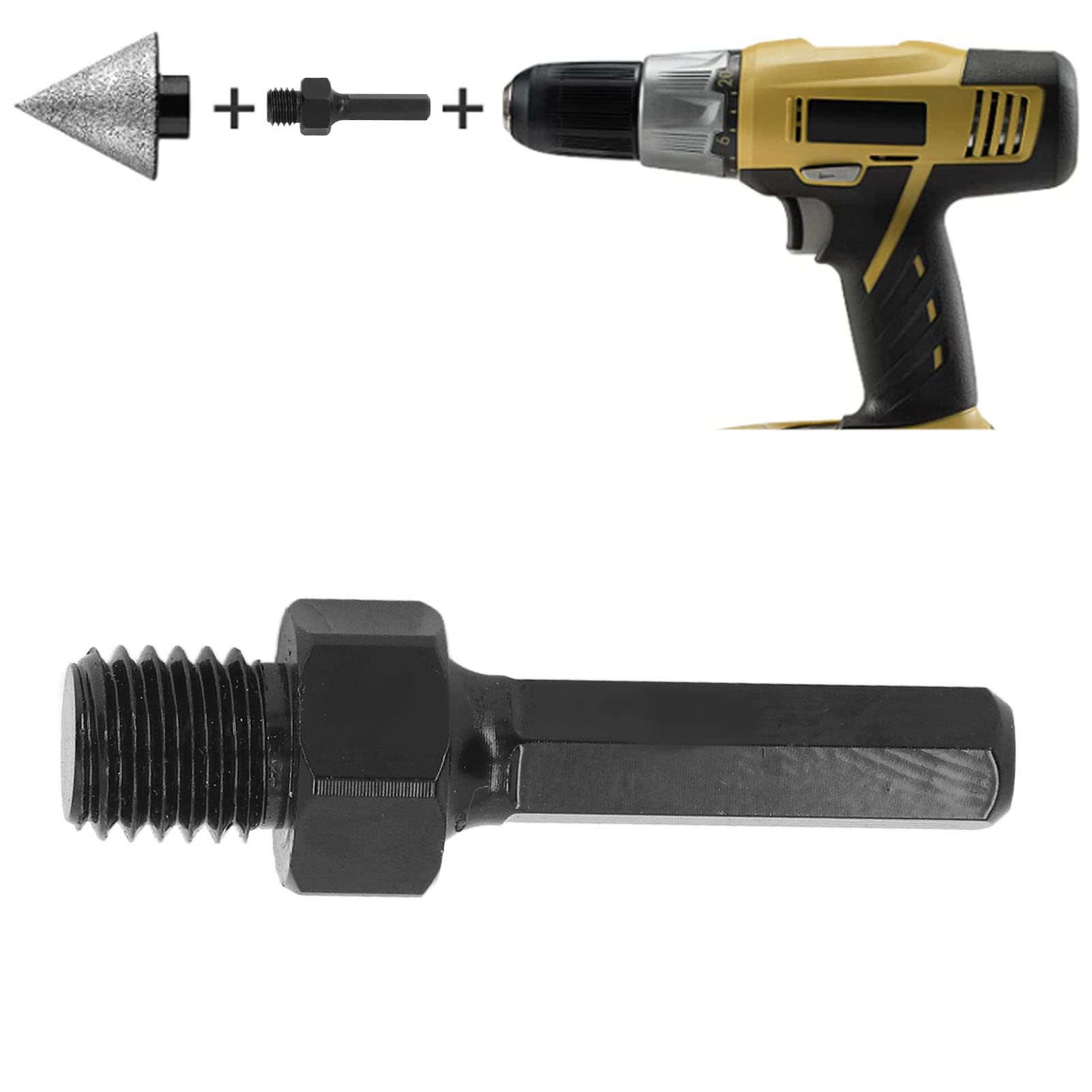 Hex Shank Adapter for Angle Grinder to Electric Drill Conversion 5/8-11