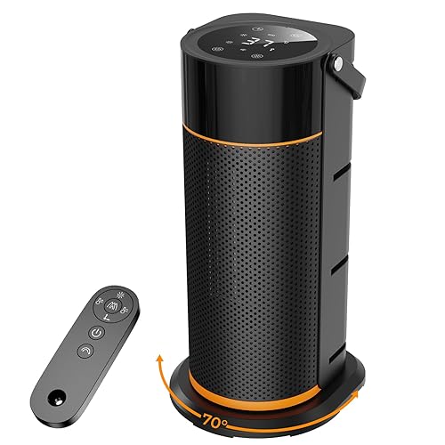 Electric Heater – 2000W PTC Ceramic Fan Heater with Remote, Portable Space heater With 4 Modes, 9H Timer, Low Noise Small Room Heaters, ECO Mode, 70°Oscillation, Overheat & Tip-Over Protection, Black