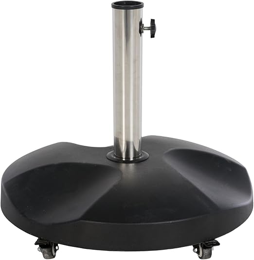 Hespéride Concrete Parasol Base with Wheels 35 kg Black Amazon.co.uk