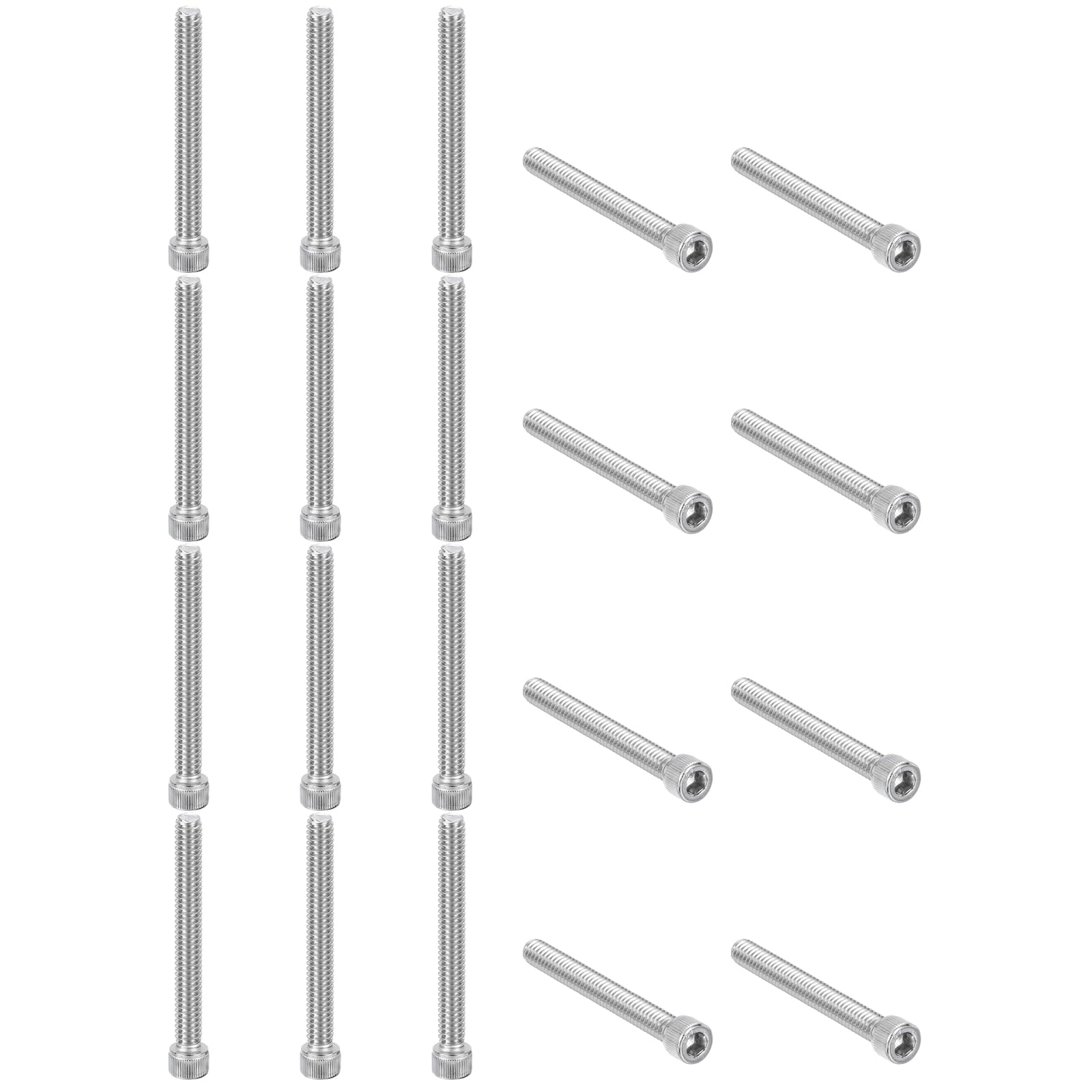PATIKIL 1/4-20 x 2-1/4" Hex Socket Cap Head Screw Bolt, 20Pcs 304 Stainless Steel 18-8, Machine Full Thread for Construction, Manufacturing, Engineering, Assembling, Furniture