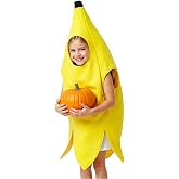 Suppromo Halloween Banana Costume for Toddler Kids Boys Girls | Halloween Dress Up Lightweight Polyester Outfit for Fruit Themed Party, Daily Pretend Play