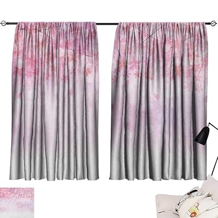 Amazon Com Warm Family Light Pink Blackout Curtains Sakura
