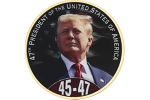HAPPIESTHOMER Donald Trump Gold Plated Coins 47th President of The USA 45-47 America Gold Coin President Eagle Seal Commemorative Gift Trump Collectibles (Trump Coin 45 47)
