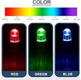 DAOKAI 100x 5mm RGB Common Cathode Tri-Color LED Diodes 4-Pin Transparent Round view 5