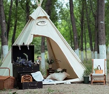 Amazon Dream House アウトドア 高耐久 コットンキャンバス キャンプ インディアンティピテント 2 3人用 Dream House テント本体