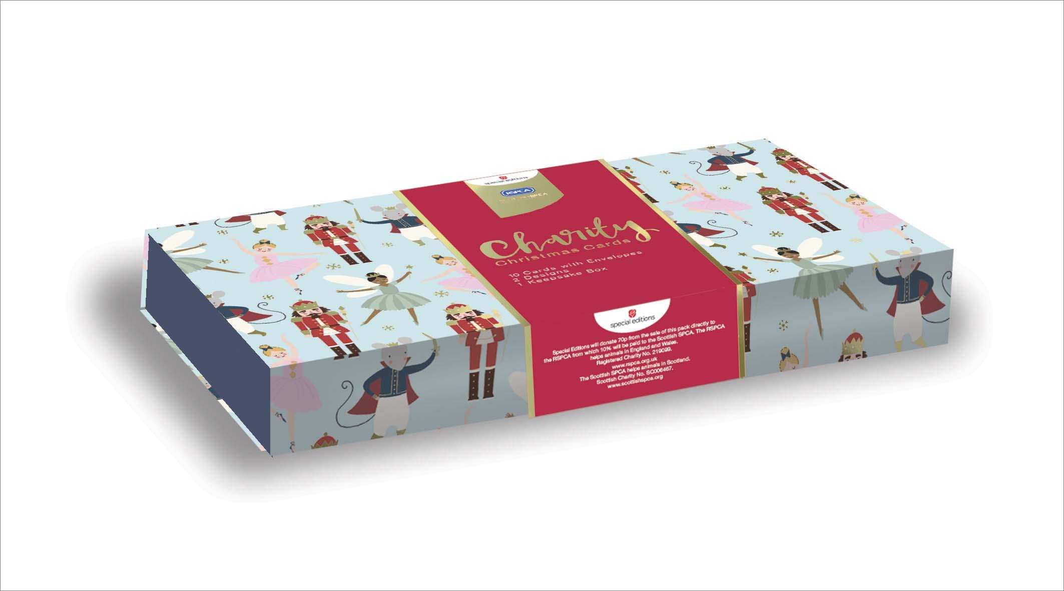 Special Editions Box of 10 The Nutcracker RSPCA Charity Christmas Cards in 2 Designs 556731