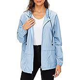 Century Star Packable Rain Jackets for Women Waterproof Lightweight Raincoat with Hood Windbreaker Jacket Women Rain Coats
