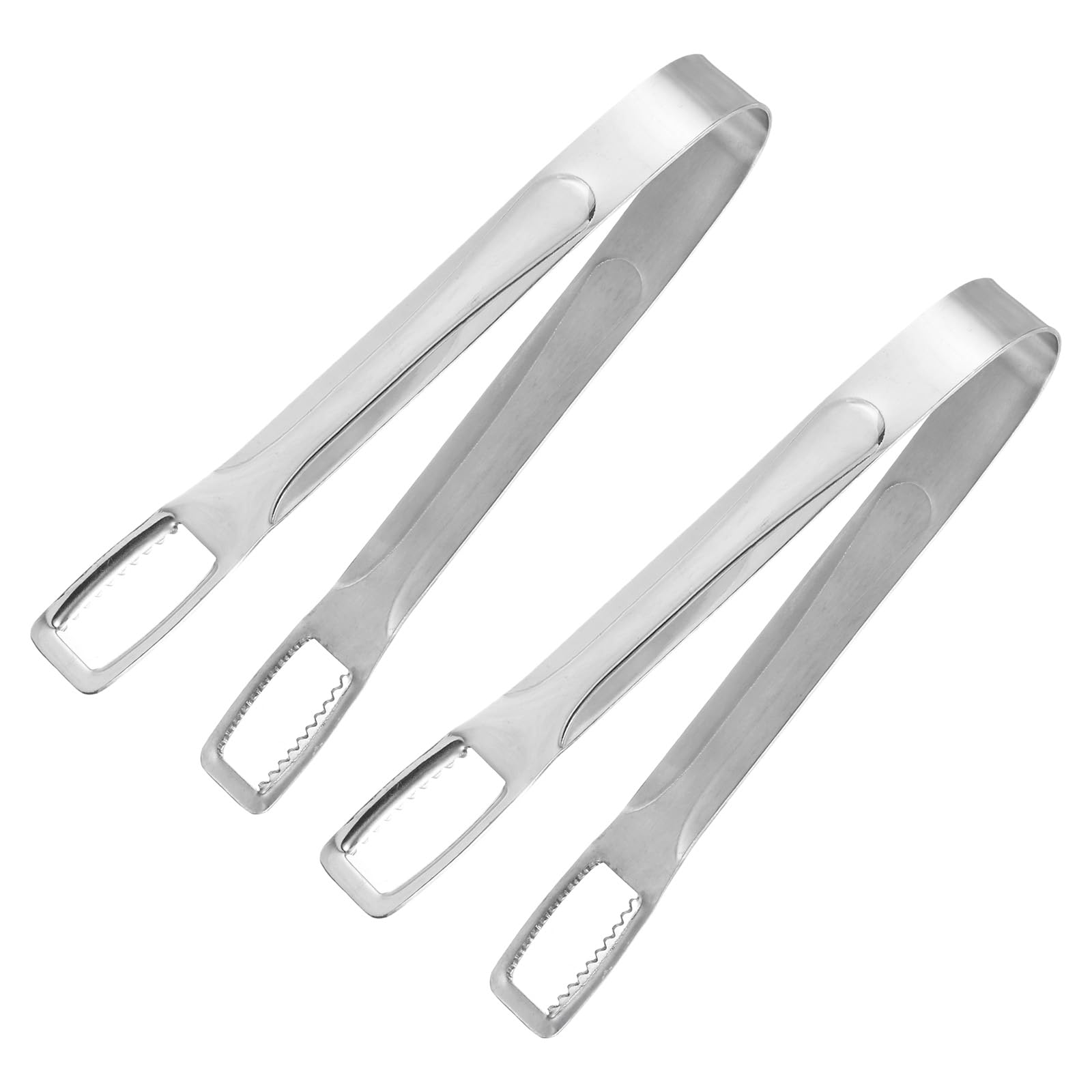 uxcell Serving Tongs, 2pcs 6.5 Inch - Stainless Steel Ice Tongs, Mini Sugar Tongs for Appetizers, Charcuterie, Desserts, Tea Party, Bar, Cafe (Silver)