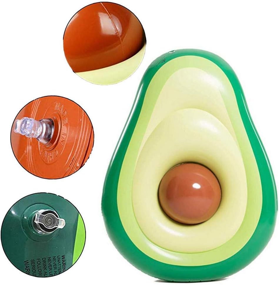 knowledgi Inflatable Avocado Pool Float Floatie With Ball Water Fun Large Blow Up Summer Beach Swimming Floaty Party Toys Lounge Raft For Kids Adults