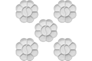Vivanta Pack of 5 Paint Pallet Tray, Painting Pallete, 10 Wells Color Mixing Pallete/Paint Trays for Kids, Plastic Palette, Paint Pallets for Kids, Paint Tray, Paint Palette, Painting Supplies White