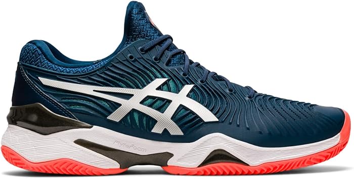 tênis asics court ff azul e vermelho