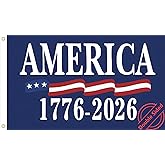 WENWELL 250 Years America Flag Double Sided 3x5 Ft, USA 250th Anniversary Patriotic Banner, 1776-2026 Independence Celebration, Indoor Outdoor Display