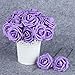 Febou Artificial Flowers, 50pcs Real Touch Artificial Foam Roses Decoration DIY for Wedding Bridesmaid Bridal Bouquets Centerpieces, Party Decoration, Home Display, Office Decor (Standard Type,Purple)