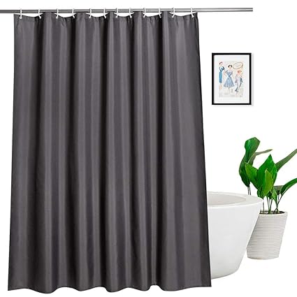 Gray Fabric Shower Curtain 78 Inches Long Heavyweight Mould And