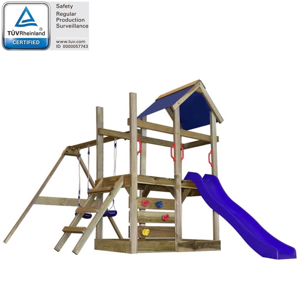 vidaXL Playhouse Set with Ladder, Slide and Swings 400x226x245cm Wood