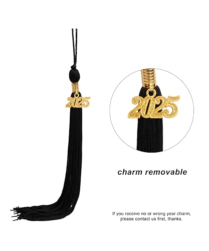 Graduation Tassel With 2023 Gold Charm - 9 Inch Rayon Tassel For Cap, Ceremony & Souvenir