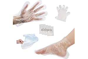 Hipifans 400pcs Paraffin Wax Bath Liners for Foot & Hand, Paraffin Bath Liners & Thermal Therapy Covers - Larger, Thicker Socks and Plastic Bags for Hot Spa Wax Treatment
