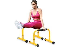 TABEKE Push Up Bar, 14'' High Steel Parallettes & Dip Bar with Full Coverage Foam Handle, Heavy-Duty Calisthenics Parallel Bars for L-Sit, Dips, Home Gym Strength Training Workout