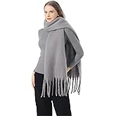 SUNDSGT Big Scarf Coloured Oversized Tassel Soft Fall Winter Thick Scarf Warm Shawl Women