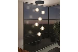 dolria 6-Lights Modern Crystal Chandelier for Entrance LED Pendant Light for Kitchen Island Foyer Living Room Bedroom Staircase 3000K