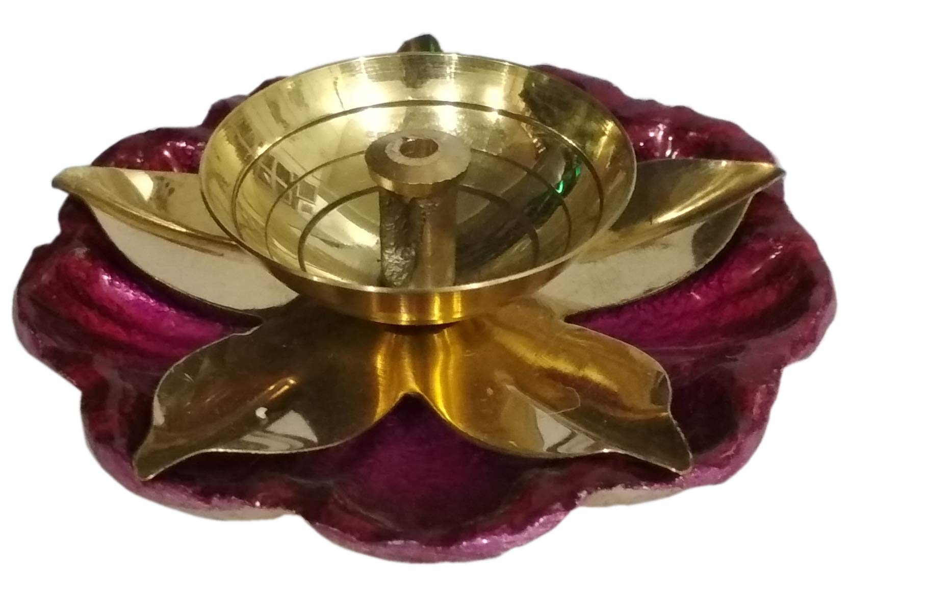 Purpledip Brass Diya Deepak 'Kusum': Festival Oil Lamp Deepam Decor Gift (12123)